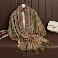 Luxury Brand Autumn Cashmere Pashmina Shawl Lady Wrap Warm Winter Scarves Design Print Female Foulard Cotton Stoles Scarf 2023 Quick Pick Grocers