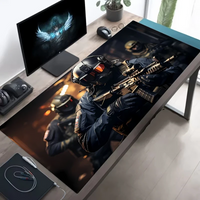 Large Mouse Pad Tactical Soldier Design Non-Slip XXL desk pad gaming accessories Stitched Edges for Home and game for fps gamer Econic Blanks