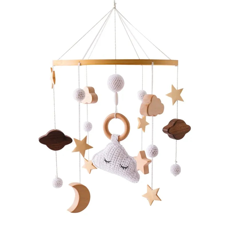 Mobile Wooden Bell Baby Toys 0-12 Months Rattle Toys Bed Newborn Crib mobile With Music Box Bed Bell Hanging Toys Crib Bracket Purest Peak