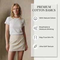 Basic T Shirts Women Cotton Slim Fit White Tops Summer Black Tees Crew Neck 100% Cotton T Shirt For Women Plain T-shirts Soft Quick Pick Grocers