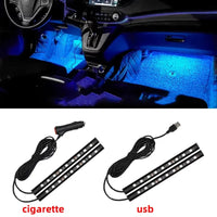 2-in-1 LED Car Neon Interior Light – USB & Cigarette Lighter Footwell Ambient Light, Car Backlight Atmosphere Lamp Accessories Econic Blanks