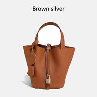 MENDY Women Bags Handbags Bucket Bag Real Leathe Fashion Tote Bag Genuine Leather Luxury Desginer Big Size Large Lady Hand Bags Quick Pick Grocers