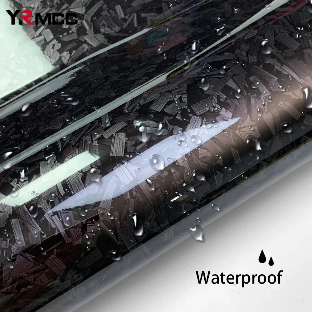 Glossy Black Carbon Fiber Vinyl Wrap Film – 3M Waterproof Car Sticker for DIY Auto Decoration & Protection Econic Blanks