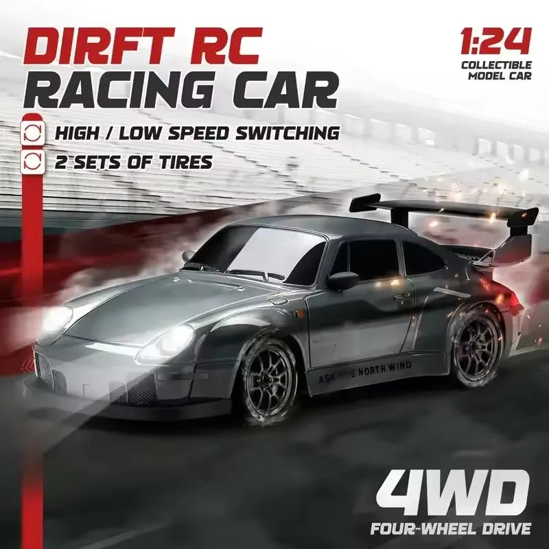 New 4WD Remote Control Drift Car Full Size 1:24 Mini Remote Control Racing Car Model 2.4G Radio High Speed RC Car Boy Toy Gift Econic Blanks