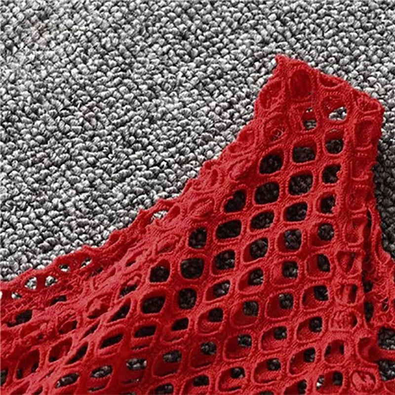 Sexy Black/Red Hollow Out Crop Top 2023 Mesh T-shirt Female Loose Fashion Summer Basic Tops For Women Fishnet Shirt Quick Pick Grocers