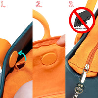 EVA Large Leather Shoulder Bag Handbag Tote Bag Storage for Women Casual Waterproof Beach Bag Hole Fit Charm Fashion Storage Bag Quick Pick Grocers