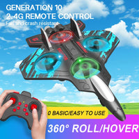 Glider Flying Helicopter RC Hobby Jet Plane 2.4G Stunt Remote Control Foam Fighter Airplane Toy With Light Econic Blanks