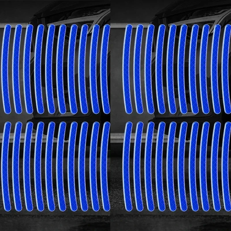 Car Wheel Hub Reflective Stripes Stickers – Night Safety Tire Rim Decals, Waterproof Warning Tape for Vehicle Decoration Econic Blanks