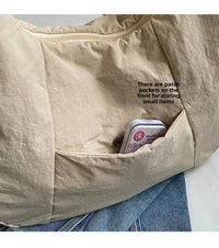 Trendy Women's Soft Cloth Shoulder Bag Solid Color Student 2026 Spring Y2k Casual Style Big Handbags Crossbody Bags for Women Quick Pick Grocers