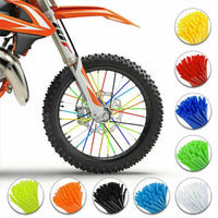 72pcs Bicycle Wheel Spoked Protector Wraps 24cm Wheel Rim Spoke Wrap Kit for Motorcycle Bike Color Rims Skin Trim Covers Pipe