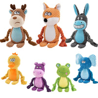 Stuffed Raw Small Joint Dog Plush Chew Toy Indestructible Bite Resistant Sound Puppy Squeaker Dogs Rattle For Pet Toys Supplies Quick Pick Grocers