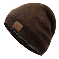 Unisex URGENTMAN Labal Winter Hats Solid Color Knitted Hats For Men And Women Beanie Cap Outdoor Add Fur Lining Warm Sports Hats Purest Peak