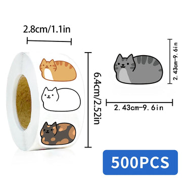 500PCS Kawaii Cartoon Cat Tuo Tuo Roll Stickers Skateboard Laptop Luggage Skateboard Phone Gift Waterproof Phone Cute Sticker ﻿ Quick Pick Grocers