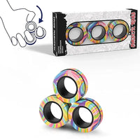 Magnetic Rings Fidget Toy Set Adult Fidget Magnets Spinner Rings Fidget Pack Great Gift for Adults Teens Kids (3PCS) Econic Blanks