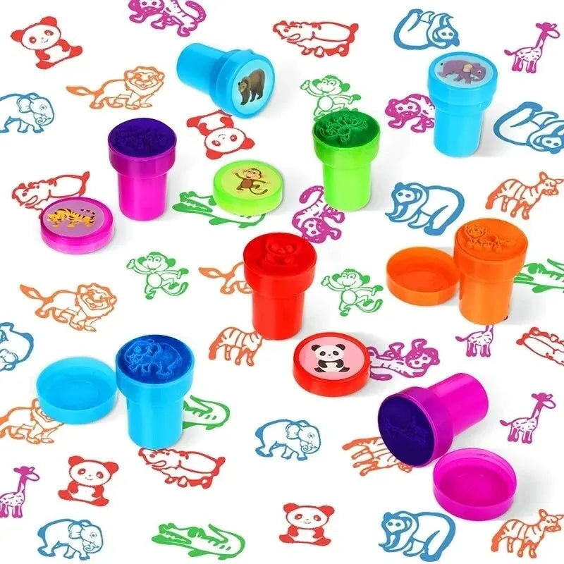 10pcs Assorted Stamps for Kids Self-ink Stamps Children Toy Stamps Smiley Face Seal Scrapbooking DIY Painting Photo Album Decor Quick Pick Grocers