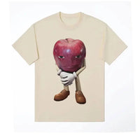 Funny Me Asf Apple with Face Meme T Shirt Unisex Fashion High Quality T Shirts Men Retro Casual Short Sleeve T-shirt Tops Quick Pick Grocers