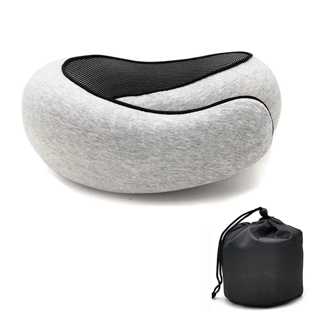 Travel Neck Pillow Memory Foam U-shaped Pillow Snail Style Travel Neck Support Portable Adjustable Soft Noon Break Sleep Pillows Quick Pick Grocers