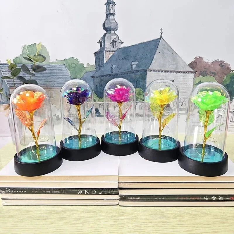 Rose Light Beautiful Realistic Looking Night Light Rose Eternal Flower Party Supplies LED Simulation Rose Flower Valentine's Day Econic Blanks