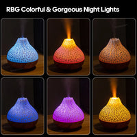 Volcano Air Humidifier 300ml Desktop USB Water Mist Diffuser Purifier Air Freshener Nebulizer with Colorful Ambient Night Light Quick Pick Grocers