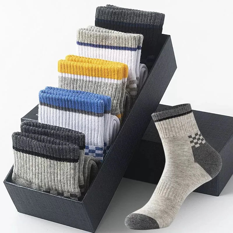 10/5/3MEN'S Mid-calf Socks Cotton Socks for All Seasons, Solid Colour and Versatile Econic Blanks