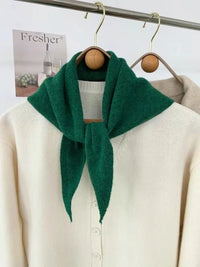 New Women Wool Scarf Shawl Winter Warm Soft Knitted Striped Triangle Fashion Brand Bandana Lady Wool Scarves Quick Pick Grocers