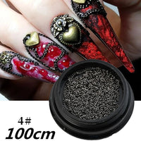 100/50cm Long Luxury Crystal Chain Nail Charms 1.5/2mm Shinying Clear/AB Diamond Nail Art Metal Steel French Manicure Crystal Econic Blanks