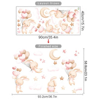 Pink Cartoon Bear Balloon Wall Stickers for Kids Room Decoration Baby Girls Baby Boys Room Wall Decals Kindergarten Nursery Room Quick Pick Grocers