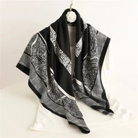 90*90Cm Square Scarf Twill Silk Feeling Women Head Shawls and Wraps Luxury Hair Tree Print Neck Scarves Hijab Bandana Pashmina Econic Blanks