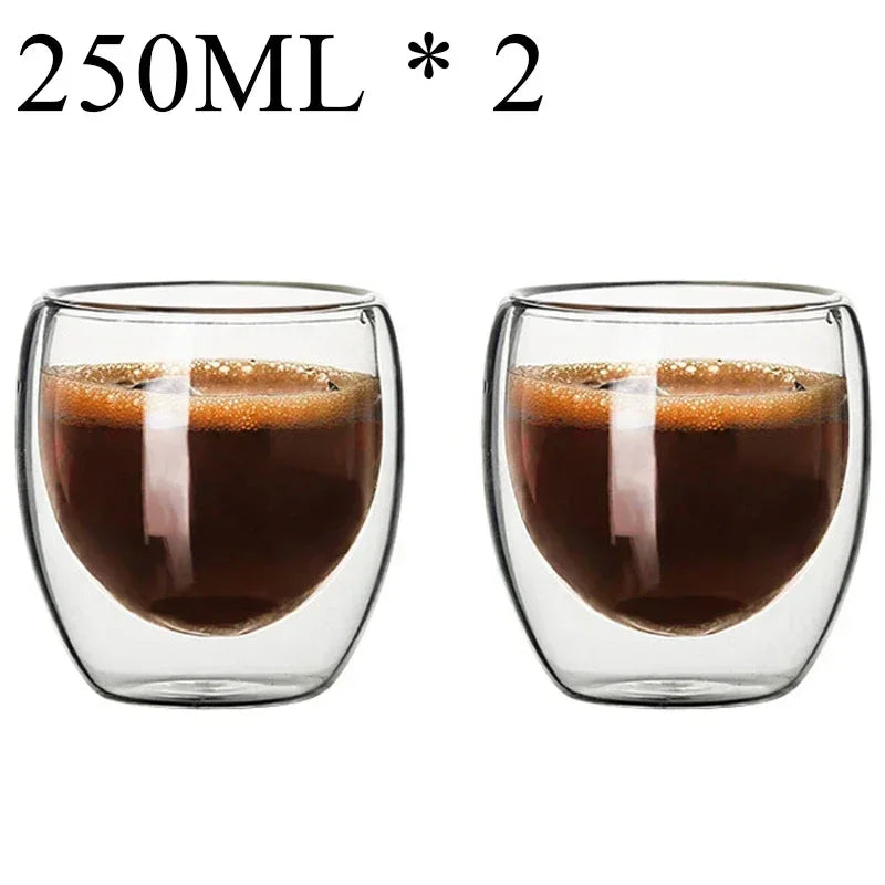 2-18PCS Double Wall High Borosilicate Glass Mug Heat Resistant Tea Milk Juice Coffee Water Cup Bar Drinkware Gift Creativity Set Quick Pick Grocers