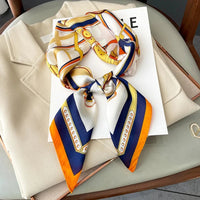 2025 New Fashion 70X70cmPrinted Women's Scarf Pashmina Silk Scarf Square Shawl Decorative Headband Neck Luxury Design Bandana Quick Pick Grocers