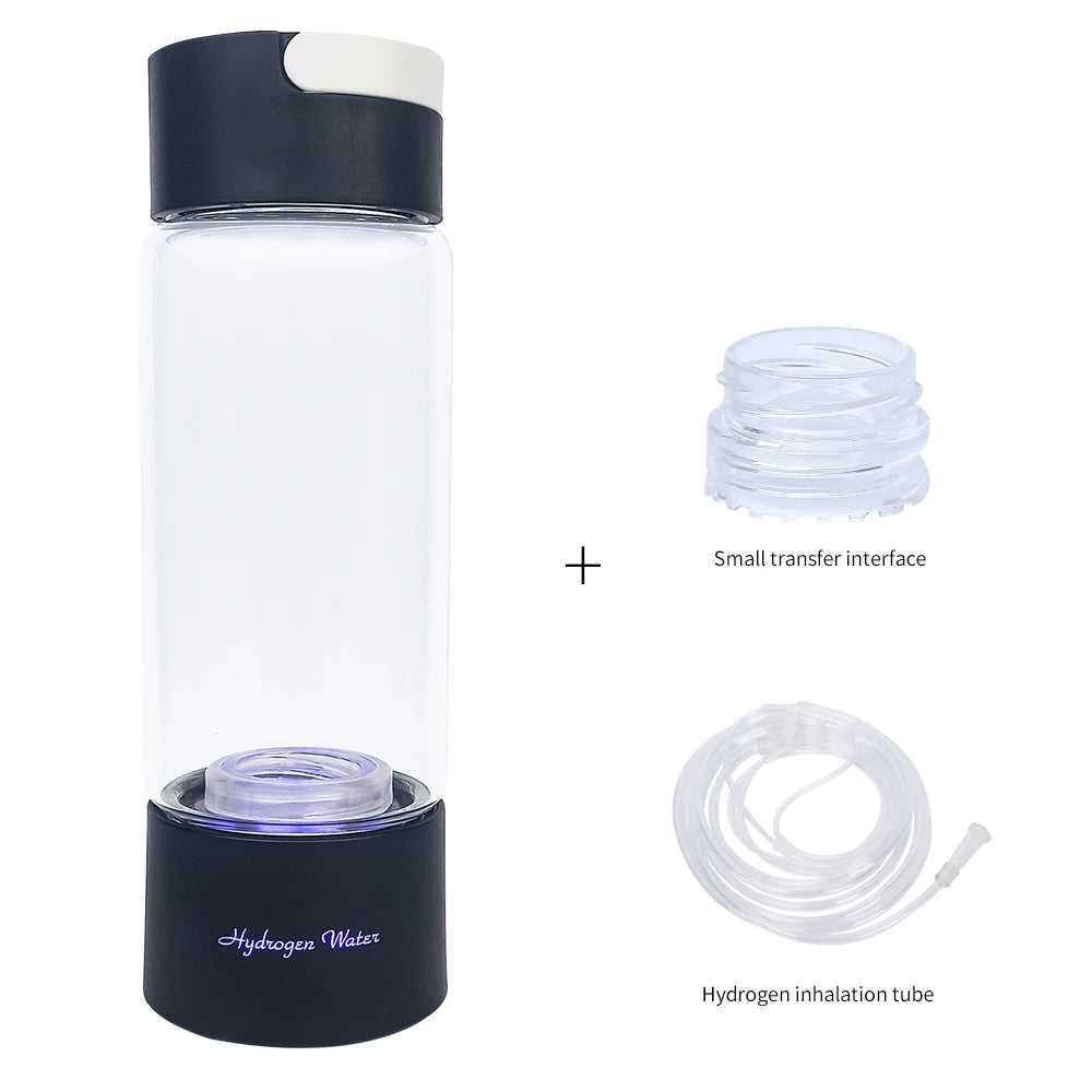 Bluevida Hydrogen Water Generator Bottle - Glass Cupbody - DuPont SPE & PEM Dual Chamber Maker Ionizer - H2 Inhalation Device Quick Pick Grocers