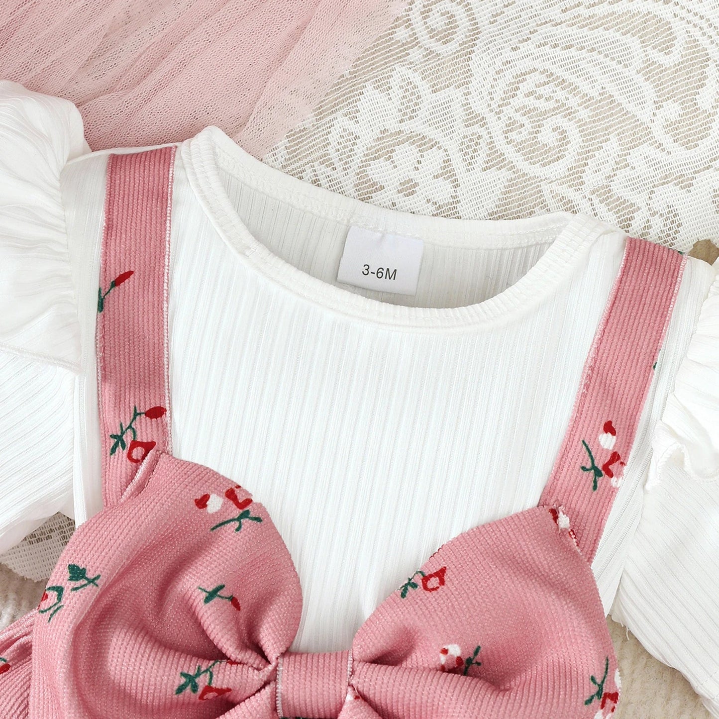 2Pcs/Set Baby girl Dress Small Floral Large bow Summer,Dress+Headband Set suitable for 0-24 Months Baby girls Fashionable Dress Quick Pick Grocers