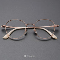 YIMARUILI Luxury Pure Titanium Men and Women Eyeglasses Frame Retro Round Big Wide-rimmed Optical Prescription Glasses CT-266 Econic Blanks