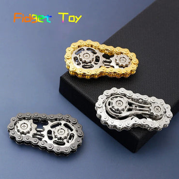 Sprockets Flywheel Fingertip Gyro Fidget Spinner Antistress Anxiety Metal Bike Chains EDC Spinner Fidget Toys For Adult Kids Econic Blanks