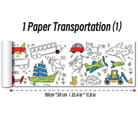 90cm Animal Canvas Children's Drawing Roll DIY Coloring Paper Roll Color Filling Graffiti Paper-cut Painting Educational School Quick Pick Grocers