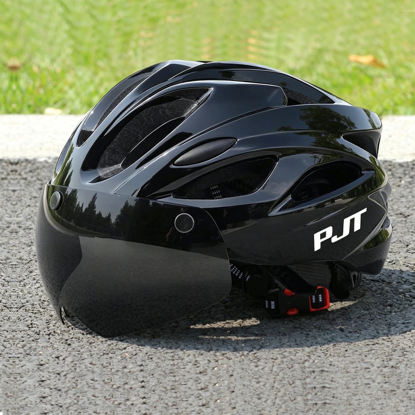 PJT Ultra-Light Magnetic Goggles Bicycle Helmet Lightweight PC Shell & EPS Foam Construction Cycling Helmet MTB Bike Helmet Quick Pick Grocers