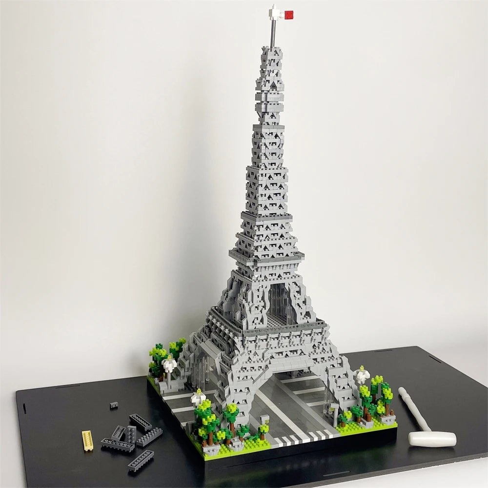 Eiffel Tower Paris Architectural Micro Mini Model Building Blocks Toy : Enhance Your Office Decor, Boost Hand Skills Gift Quick Pick Grocers