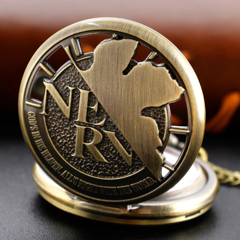 Bronze Antique Hollow Steel Quartz Pocket Watch - God's Land Decrypted Map - Best Gift Clock Selection for Men and Women Quick Pick Grocers