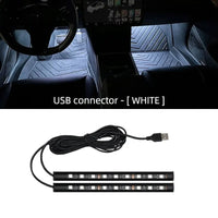 2-in-1 LED Car Neon Foot Light - USB & Cigarette Lighter Interior Ambient Lamp Econic Blanks