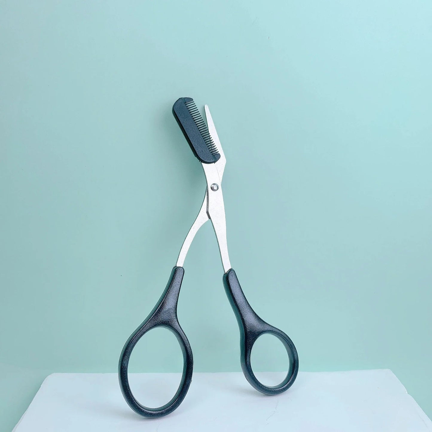 1 Pcs Pink Eyebrow Trimming Scissors with Built-in Comb - Stainless Steel, Precise Grooming Tool, Creating Perfect Eyebrows Quick Pick Grocers