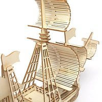 1PC 3D Sailboat Wooden Puzzle Assembly Model Puzzle DIY Wooden Crafts 3D Puzzle Gifts Desktop Decoration Quick Pick Grocers