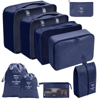 7/8/9/10 Pcs Set Travel Organizer Storage Bags Suitcase Packing Cubes Set Cases Portable Luggage Clothes Shoe Tidy Pouch Folding Econic Blanks
