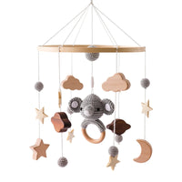 Baby Wooden Bed Bell Cartoon Rabbit Mobile Hanging Rattles Toy Hanger Crib Mobile Bed Bell Wood Toy Holder Arm Bracket Kid Gifts Purest Peak