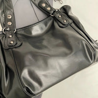 Retro Brand Roomy Shoulder Bag Female Luxury Solid Color Classic Crossbody Bag Large Capacity Style Soft PU Leather Tote Bag Quick Pick Grocers