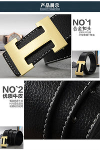 Width 3.8cm Famous Brand Belt Men Top Quality Genuine Luxury Leather Belts for Men Strap Metal Belt Fashion Women's Belt jeans Quick Pick Grocers