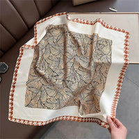 2025 Silk Shawl Print Headscarf Cat Hair Wrap Neckerchief Female Satin Square Scarf For Women Headband Foulard Hijab Bandana Quick Pick Grocers