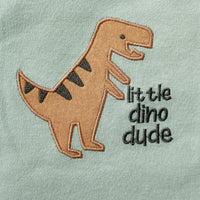 3PCS Summer Baby Bodysuit Three piece Set with Cartoon Dinosaur Pattern and Stripe Pattern Button Design for 0-9 Months Old Boys Econic Blanks