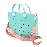 EVA Large Leather Shoulder Bag Handbag Tote Bag Storage for Women Casual Waterproof Beach Bag Hole Fit Charm Fashion Storage Bag Quick Pick Grocers