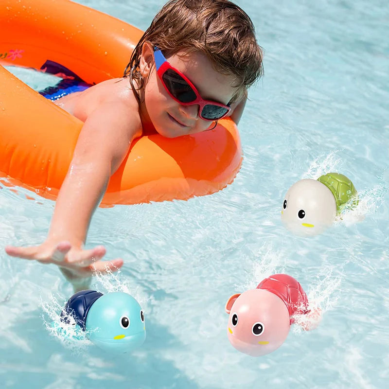 Baby Bath Toys Bathing Cute Swimming Turtle Whale Pool Beach Classic Chain Clockwork Water Toy For Kids Water Playing Toys Quick Pick Grocers
