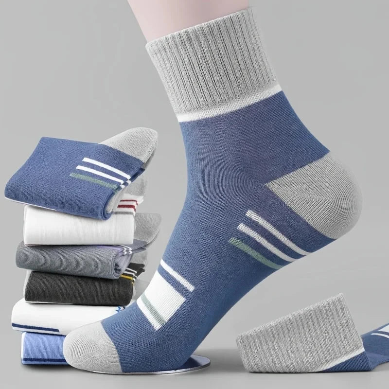 10/5/3MEN'S Mid-calf Socks Cotton Socks for All Seasons, Solid Colour and Versatile Econic Blanks